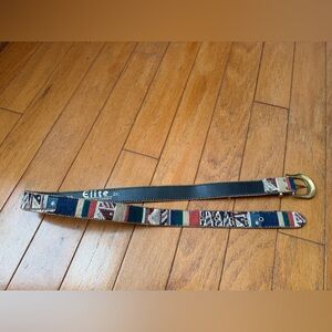 Vintage Elite Western Woven Tapestry Belt Women’s Size 2XL 36 inch Gold Tone